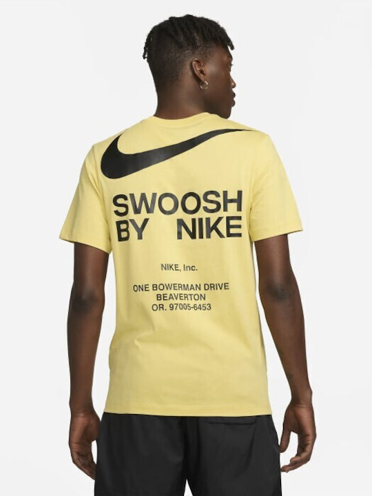 Nike Bărbați T-shirt Sportiv cu Mânecă Scurtă Galben