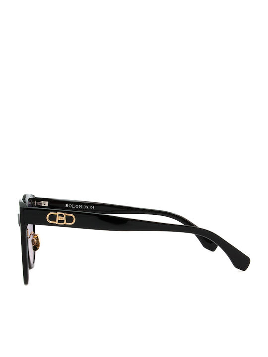 Bolon Women's Sunglasses with Black Plastic Frame and Gray Gradient Lens BL3105A13