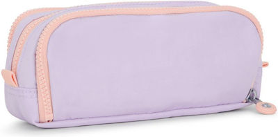 Kipling Gitroy Pencil Case Barrel with 3 Compartments Endless Lilac