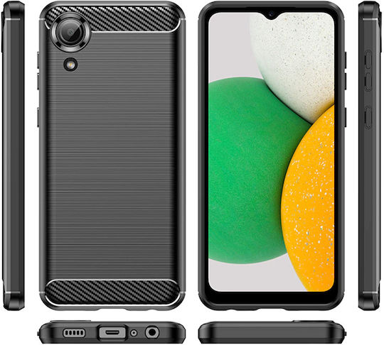 Techsuit Carbon Задна корица Силикон Черен (Galaxy A03)