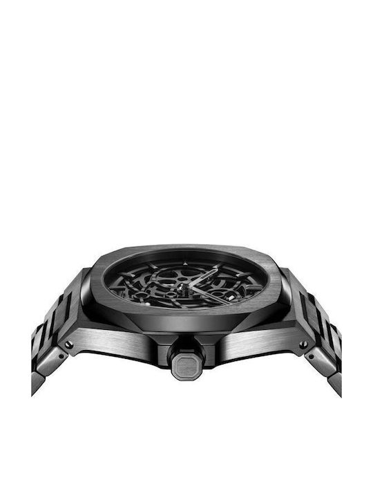D1 Milano Skeleton Men's Watch 41.5mm Automatic with Gray Metal Bracelet