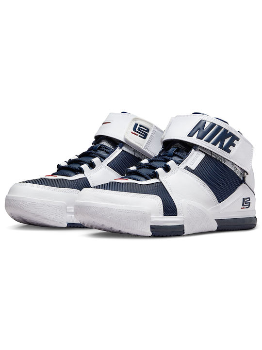 Nike Zoom Lebron 2 Ψηλά Μπασκετικά Παπούτσια Λευκά