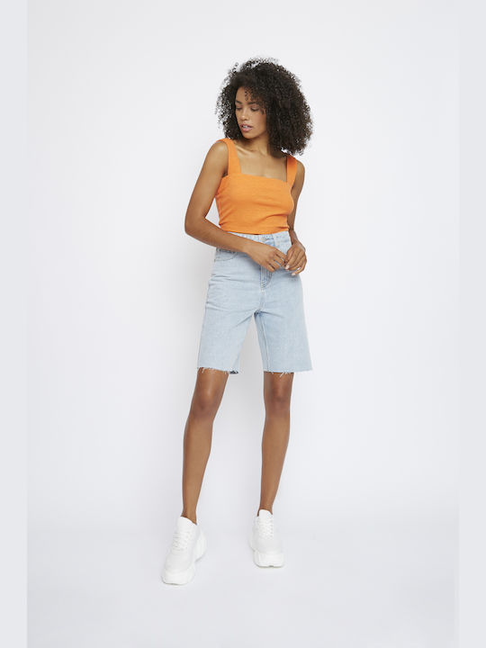 Glamorous Damen Sommer Crop Top mit Trägern Orange