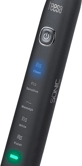 Teesa Sonic Black TSA8015 Electric Toothbrush with Timer Black