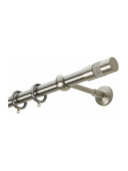 Zogometal Metallic Curtain Pole Single Φ25mm 160cm Nickel Matt