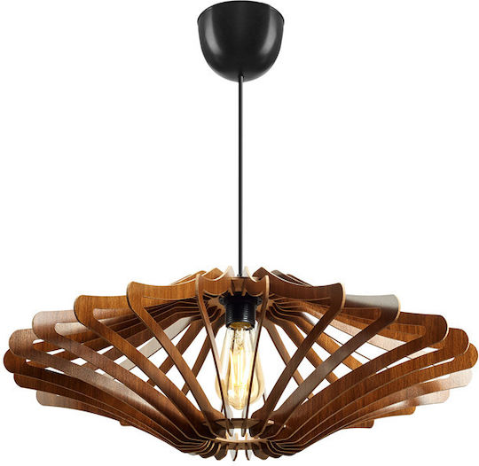 Opviq Walnut Висящо Осветително Тяло Бежов Мрежа с Цокъл E27 47см.