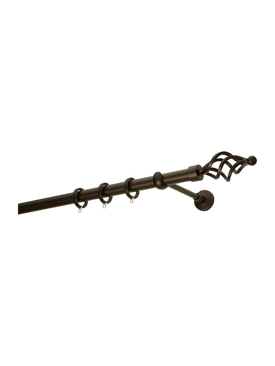 Zogometal Metallisch Vorhangstange Doppel mit Schiene Φ25mm 160cm Dirty Rust