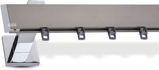 Enis by Domus Stopfen Einweg Vorhangschiene mit Mechanismus Nickel Matt / Chrome 300εκ. Enis by Domus Stopfen Einweg Vorhangschiene mit Mechanismus Nickel Matt / Chrome 300εκ.