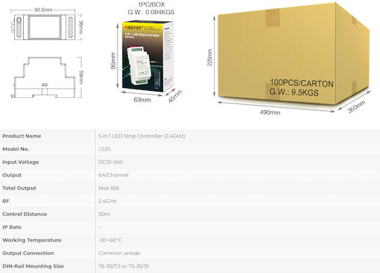 GloboStar Ασύρματο RGBW Controller Wi-Fi 71415
