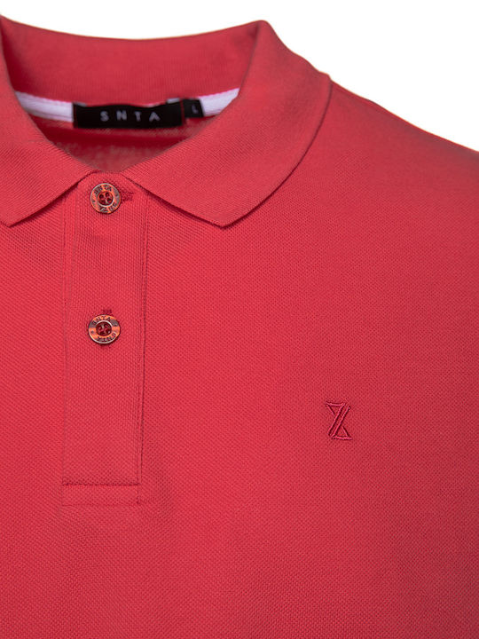 Snta Polo Pique with Short Sleeve Basic Logo t-in-t - Red