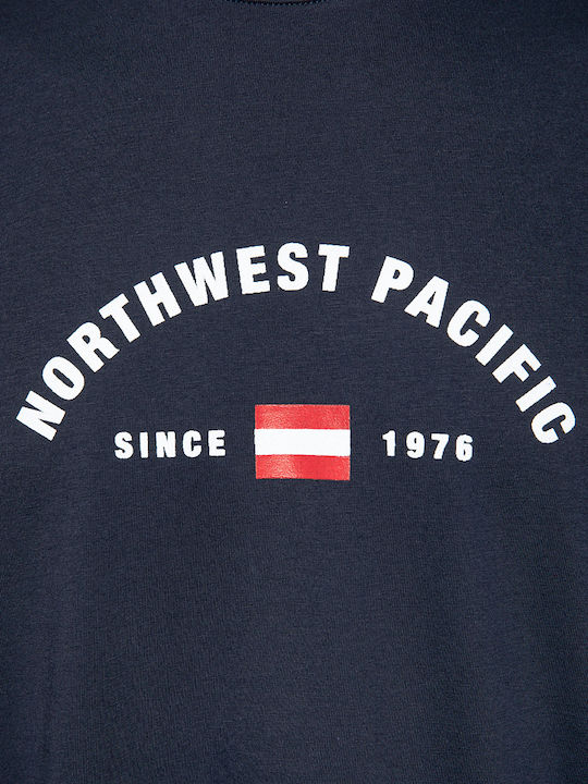 Snta Тениска с печат Northwest Pacific - Blue Navy