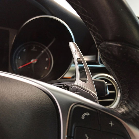 Carner Steering Wheel Decoration Aluminum Shift Paddles for Mercedes-Benz C-Class W205 / GLC / GLE / S-Class / CLA / GLA Silver 2pcs in Silver Color 0029795