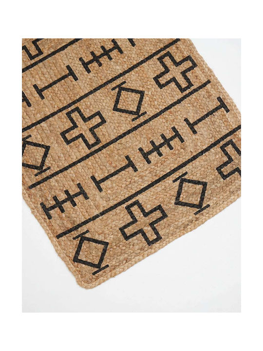 Pennie Cross Rug Rectangular Summer from Jute Beige