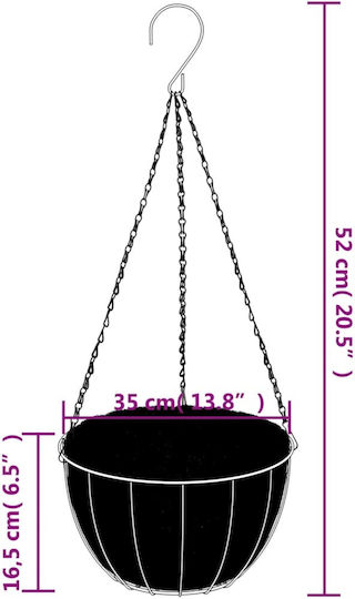 vidaXL Set of 4 Plastic Flower Pots Black 35x52x52cm