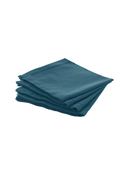 Atmosphera Πετσέτα Φαγητού Βαμβακερή Σετ 4τμχ Chambray Blue Canard 40x40εκ.