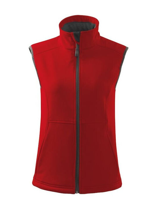 Malfini Women's Short Sports Softshell Jacket Waterproof and Windproof for Winter Red 516-07