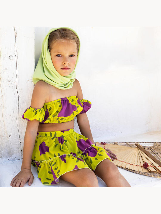 Kids' Crop Top Short Sleeve Multicolour