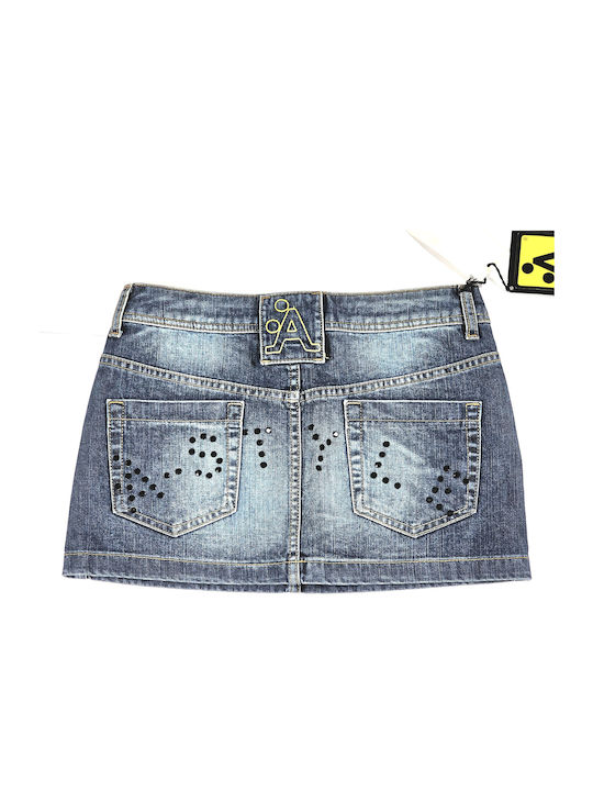 A-STYLE TB6J5181810805Tg-UNICO MINI GONNA LIGHT DENIM fustă de blugi pentru femei 100% bumbac