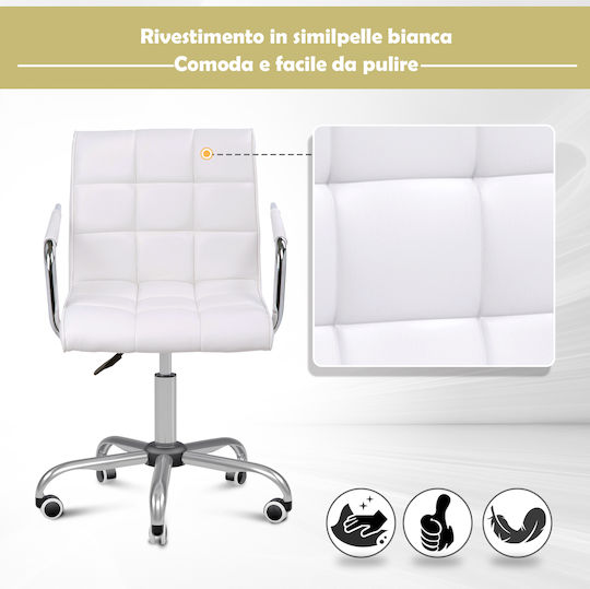 HomCom Scaun De Birou Alb