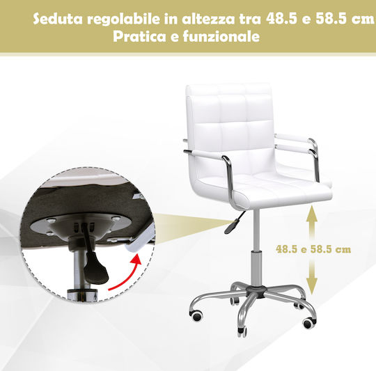 HomCom Scaun De Birou Alb