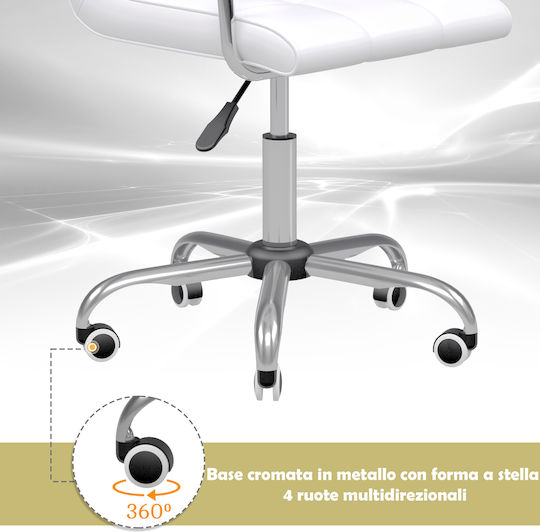 HomCom Scaun De Birou Alb