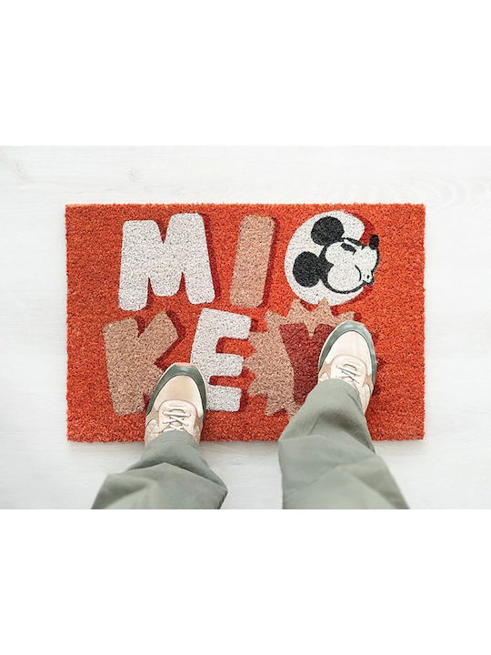 Grupo Erik Covor de Intrare din Cocos cu Suport Antiderapant Mickey Portocaliu 40x60buc