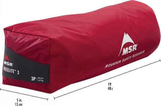 MSR FreeLite Summer Camping Tent Igloo Mountaineering Khaki with Double Cloth for 3 People Waterproof 1200mm 300x213x109cm