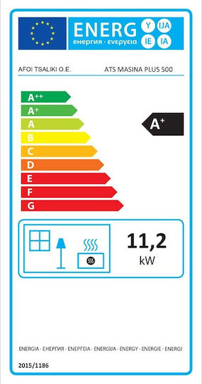 Thermiki ATS Masina Plus 500 Steel Wood Stove 11.2kW Black