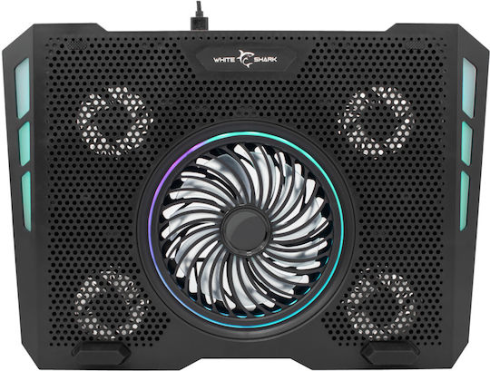 White Shark Aurora Kühlung Pad für Laptop bis zu 17.3" mit 5 Ventilatoren und Beleuchtung