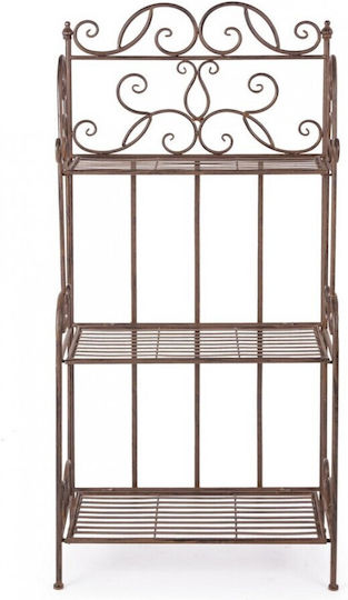 Bizzotto Ραφιέρα Γλάστρας Μεταλλική Καφέ 57x28 / 124x124εκ.