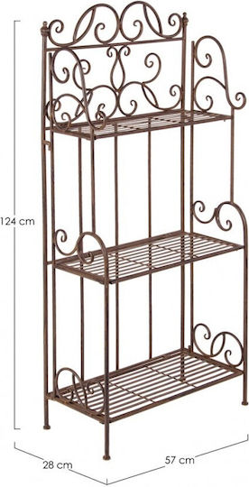 Bizzotto Ραφιέρα Γλάστρας Μεταλλική Καφέ 57x28 / 124x124εκ.