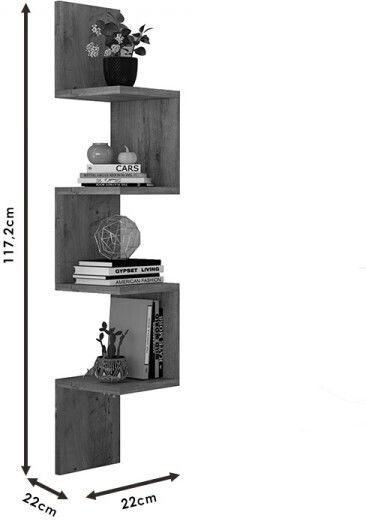 Corner Shelf Belinda Anthracite 22x22x117.2cm