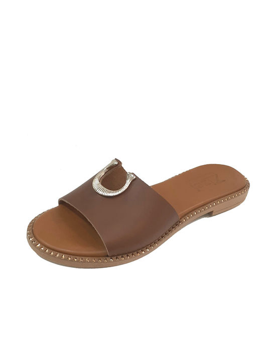 Women's Flat Sandals Zizel - Tan Leather 716