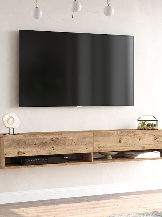 Mobilier TV din lemn Rosco Bej Μ180xΠ31.6xΥ29.6cm