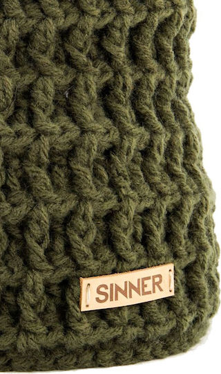 Nordic II Pom Pom Beanie Unisex Σκούφος Πλεκτός σε Πράσινο χρώμα