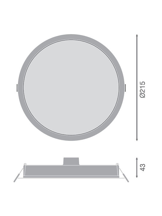 Ledvance Rund Vertieft LED Panel 30W mit Natürliches Weiß Licht 4000K