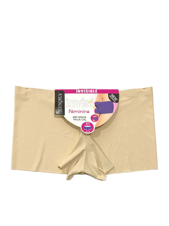 Damen Boxer Nahtlos Beige
