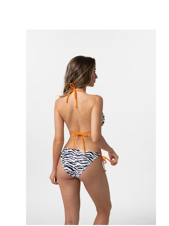 Bikini Slip mit Schnürchen Tierdruck