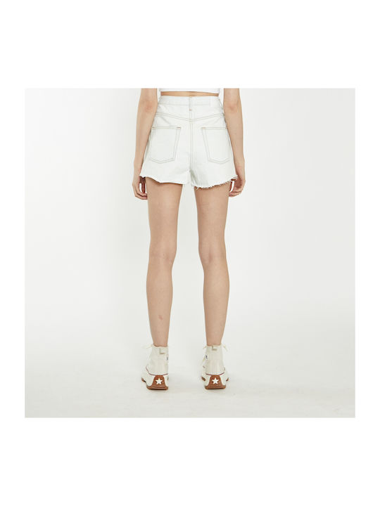 Glamorous Women's Jean High-waisted Shorts White