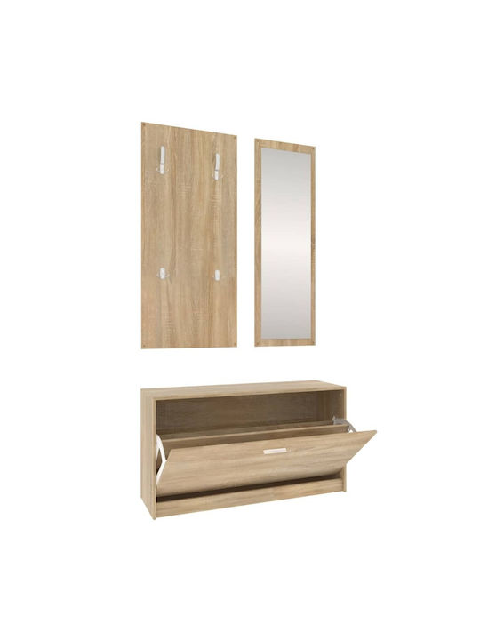 Mobilier de Intrare cu Oglindă / Cuier & Dulap pentru Pantofi 80x27x46.5buc