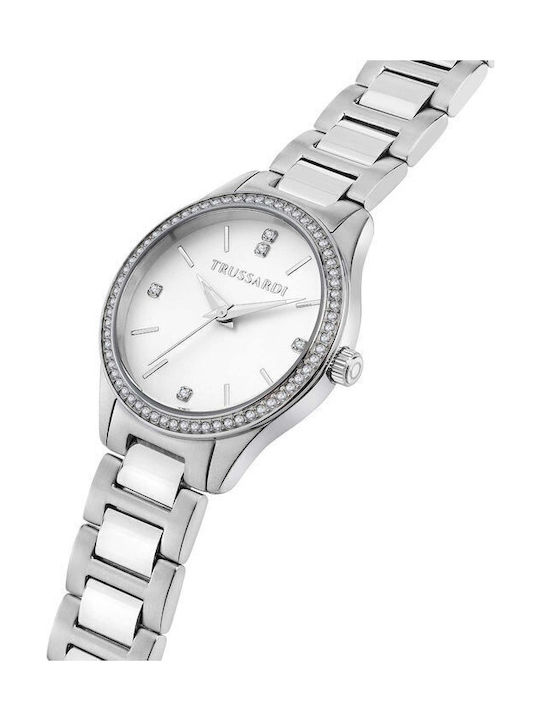 Trussardi T-sky Damen Uhr mit Silber Metallarmband
