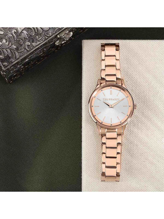 Trussardi T-star Ceas de Damă cu Rose Gold Brățară Metalică