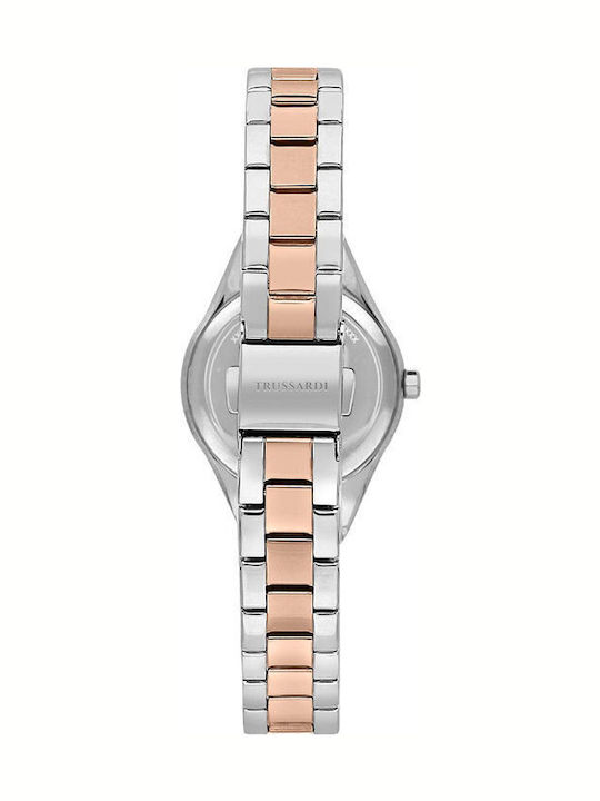 Trussardi Γυναικείο Ρολόι 30mm Μπαταρίας με Μεταλλικό Μπρασελέ