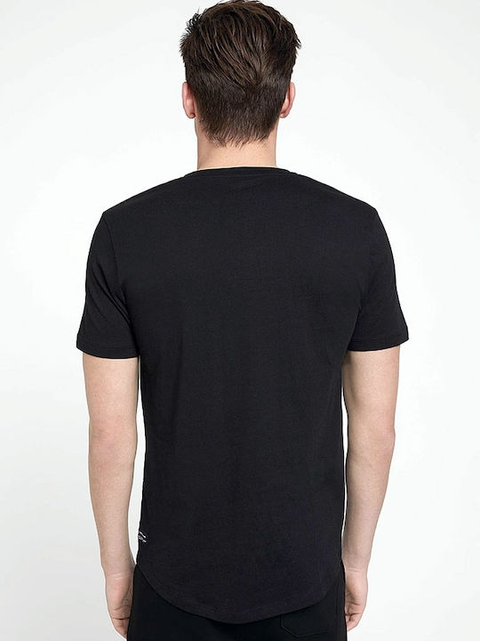 Tom Tailor Herren T-Shirt Kurzarm mit V-Ausschnitt Schwarz
