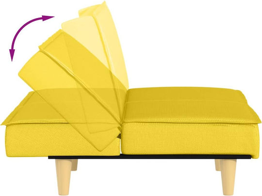Three-Seater Couch Bed Yellow 200x100x70 cm