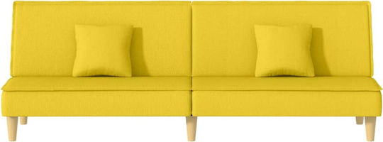 Three-Seater Couch Bed Yellow 200x100x70 cm