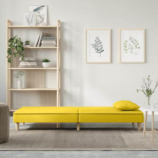 Three-Seater Couch Bed Yellow 200x100x70 cm