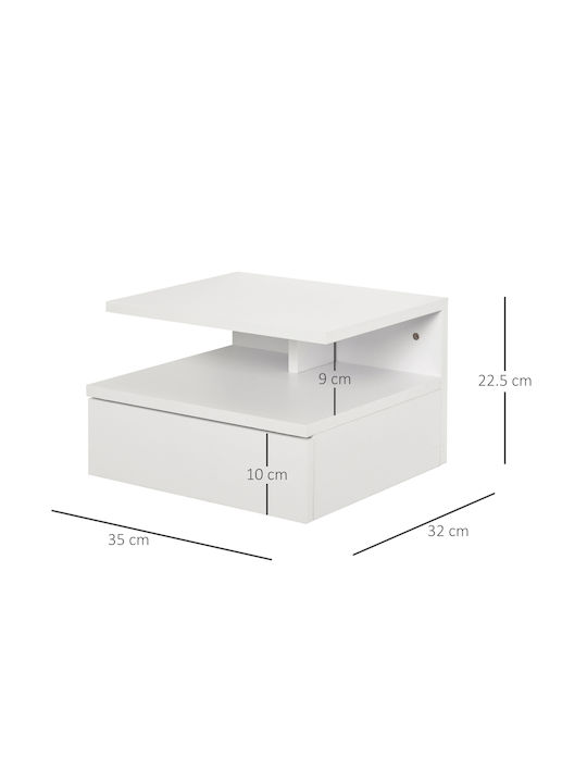 Wooden White Bedside Tables 2 Pieces 35x32x22.5cm