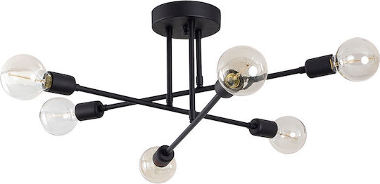 Opviq Deckenleuchte 64cm Schwarz mit Fassung E27