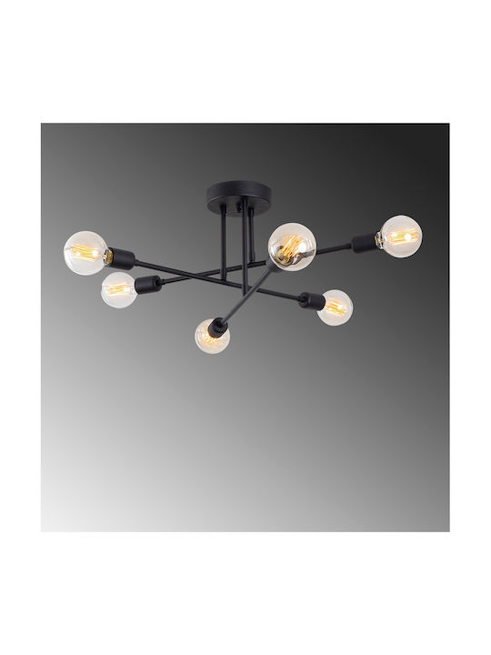 Opviq Ceiling Mount Light 64cm Black with Socket E27